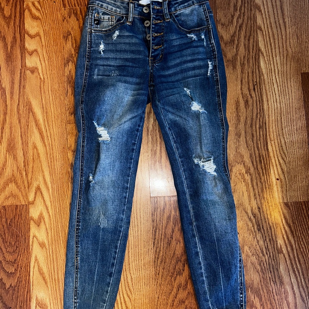 KanCan Dark Blue Distressed Skinny Jeans